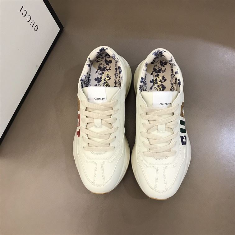 GUCCI IVORY RHYTON RAINBOW GLITTER SNEAKERS - GCC013