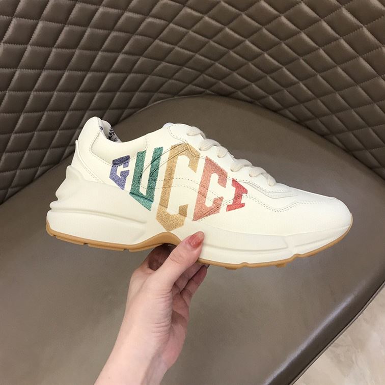 GUCCI IVORY RHYTON RAINBOW GLITTER SNEAKERS - GCC013