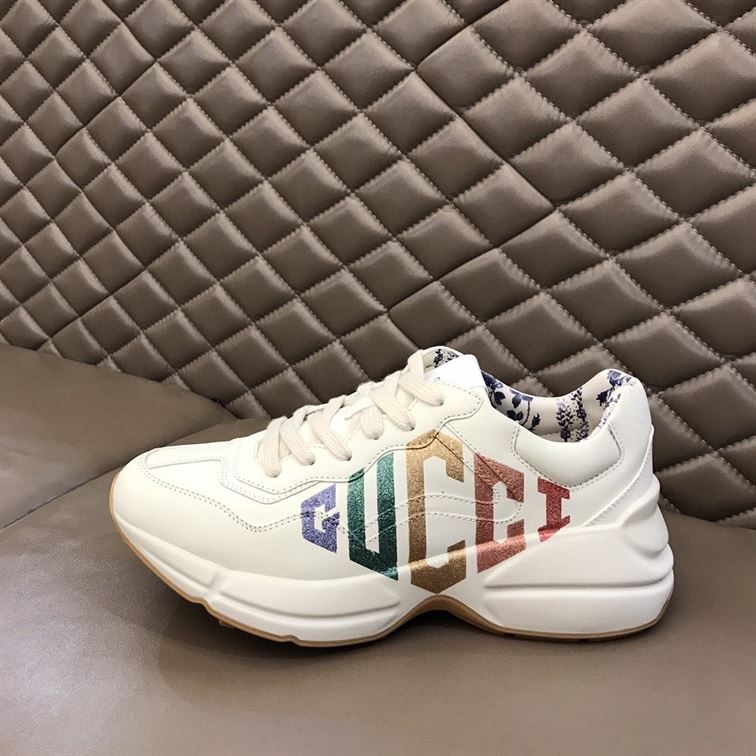 GUCCI IVORY RHYTON RAINBOW GLITTER SNEAKERS - GCC013