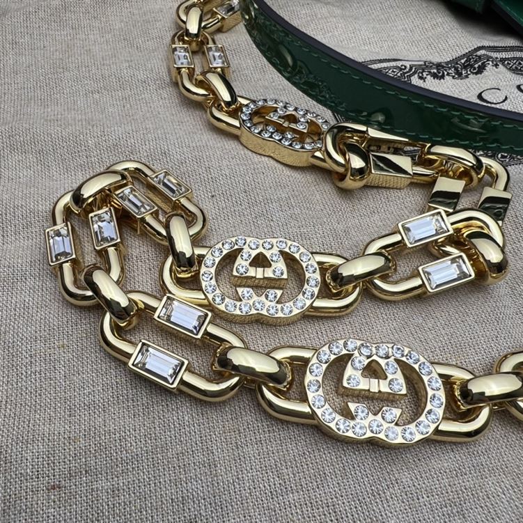 GUCCI JACKIE 1961 MINI SHOULDER BAG WITH GREEN PATENT LEATHER