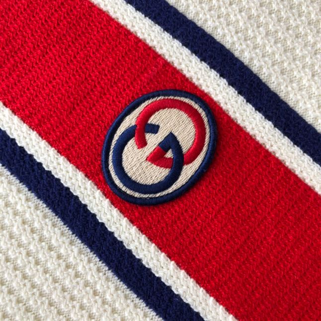 GUCCI KNIT COTTON CARDIGAN WITH PATCH - GCK043