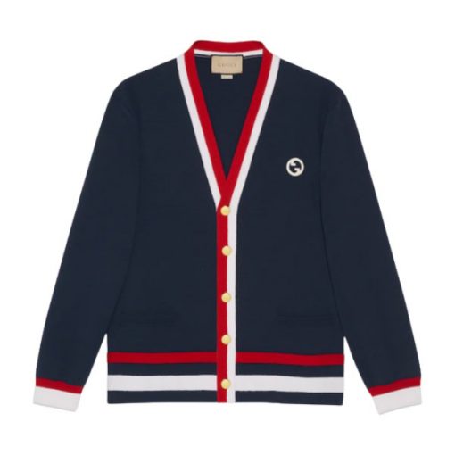 GUCCI KNIT WOOL CARDIGAN WITH PATCH - GCK033