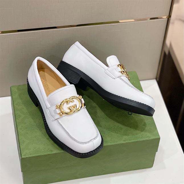 GUCCI LEATHER LOAFER IN WHITE - GL046