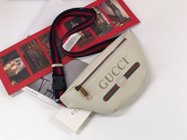 GUCCI LOGO-PRINT LEATHER BELT BAG - BG010