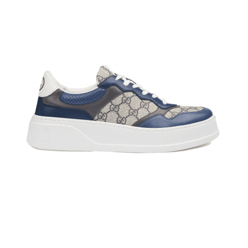 GUCCI MEN'S GG SNEAKERS BEIGE AND BLUE SUPREME - GCC003
