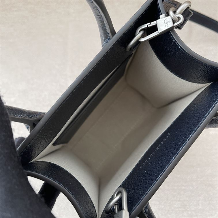 GUCCI MINI NOTE BAG WITH INTERLOCKING G BEIGE AND BLUE