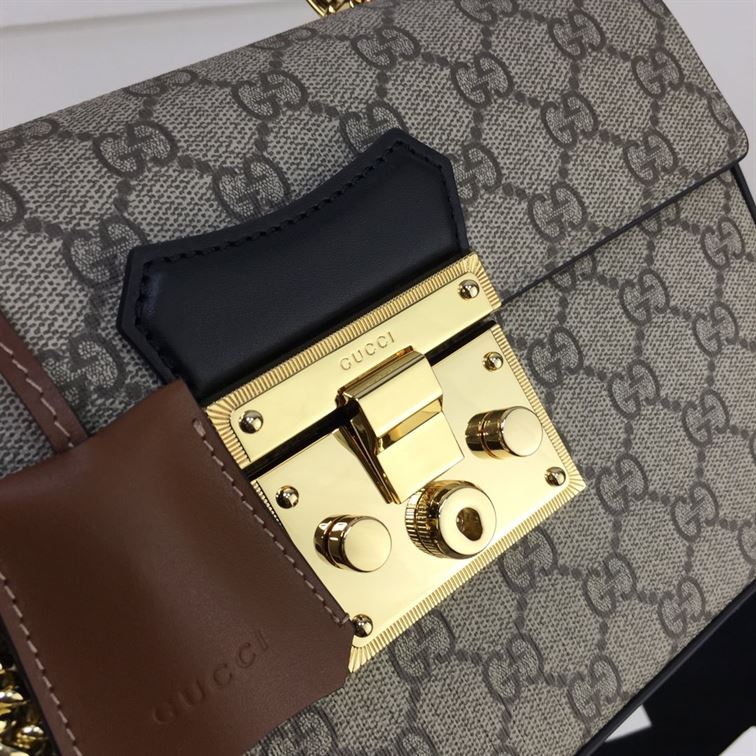 GUCCI PADLOCK GG SMALL BAMBOO SHOULDER BAG