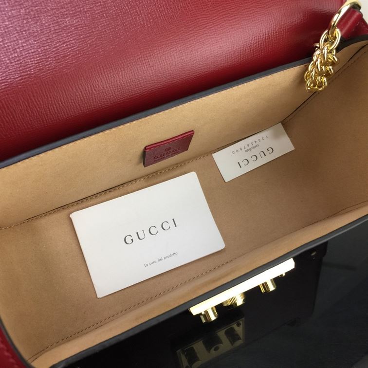 GUCCI PADLOCK GG SMALL BAMBOO SHOULDER BAG