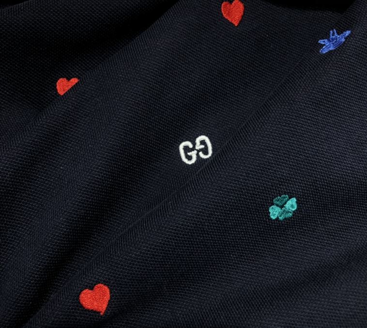 GUCCI POLO WITH SYMBOLS EMBROIDERY - GGS045