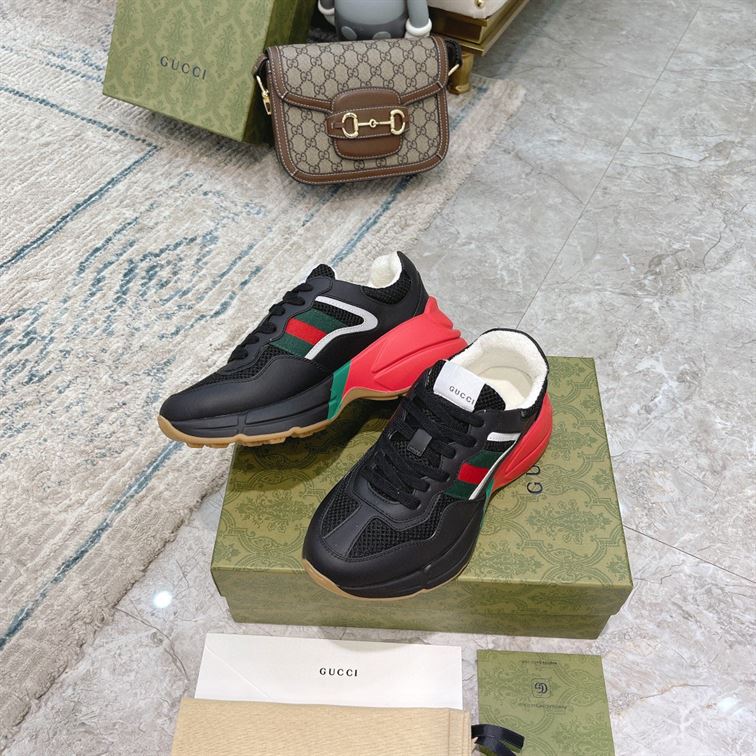 GUCCI RHYTON SNEAKER IN RED BLACK - GCC099