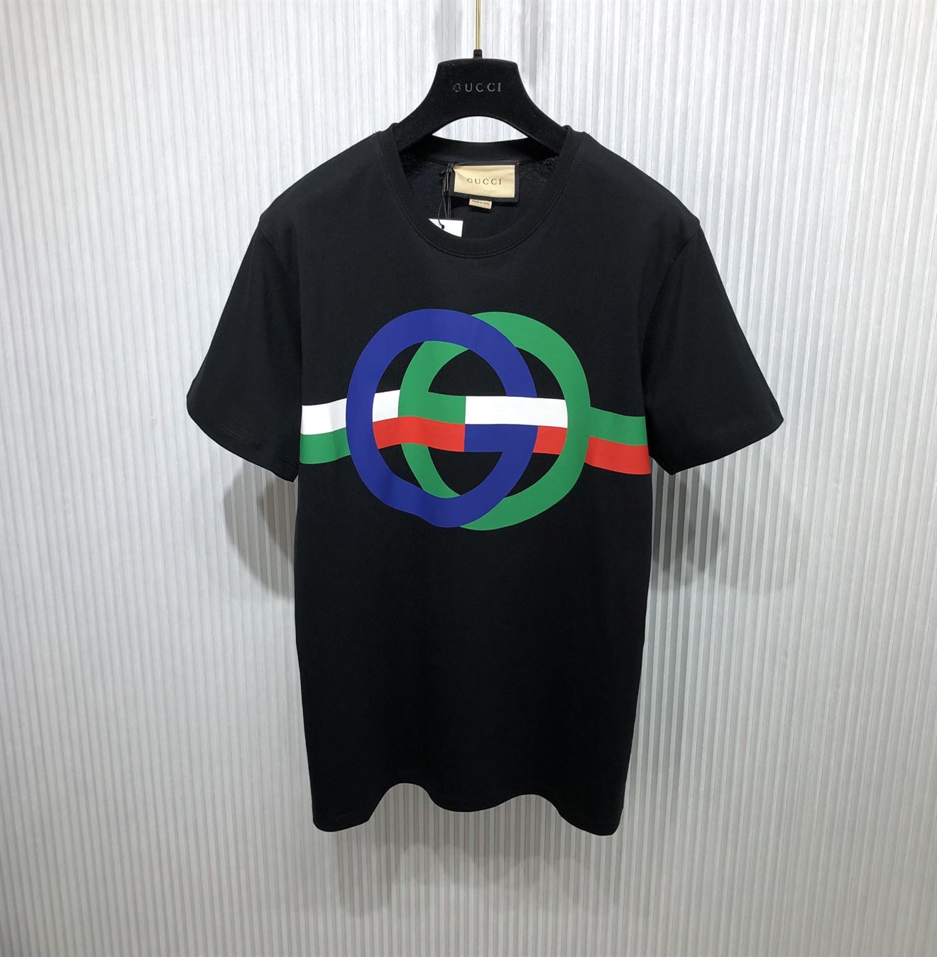 GUCCI ROUND GG PRINT COTTON T-SHIRT - GGS039
