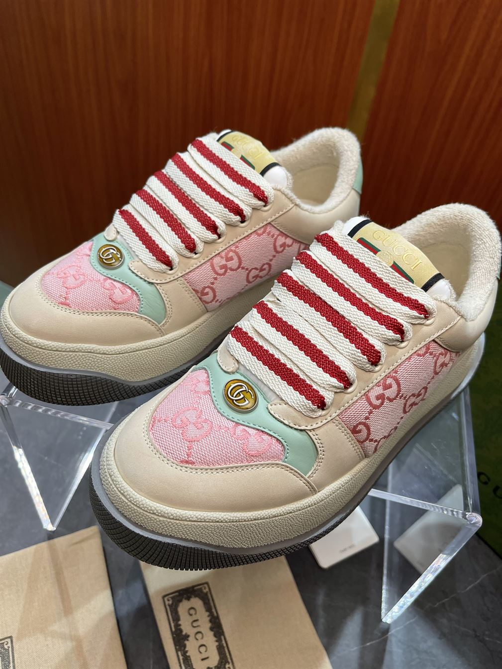 GUCCI SCREENER GG TRAINERS PINK - GCC142