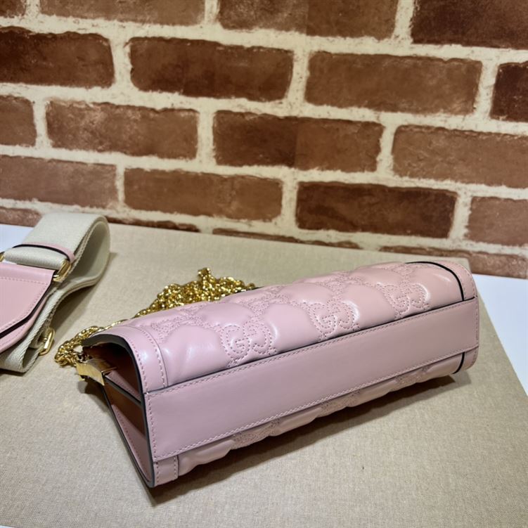 GUCCI SMALL GG QUILTED LEATHER BAG IN PINK