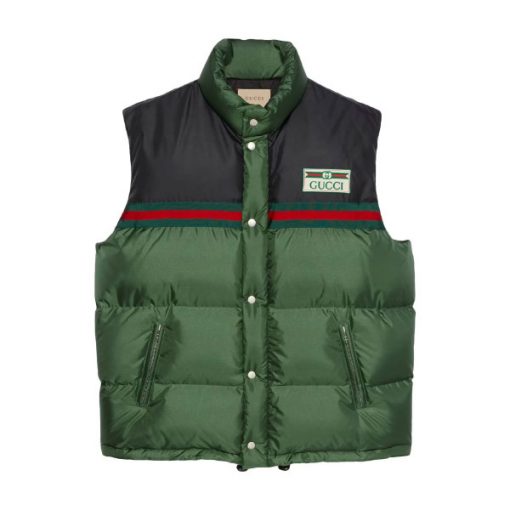 GUCCI WEB STRIPE PADDED DOWN GILET - GCJ026