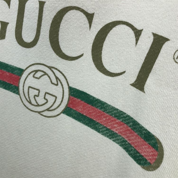 GUCCI WHITE VINTAGE LOGO COTTON SWEATSHIRT HOODED - GCK001