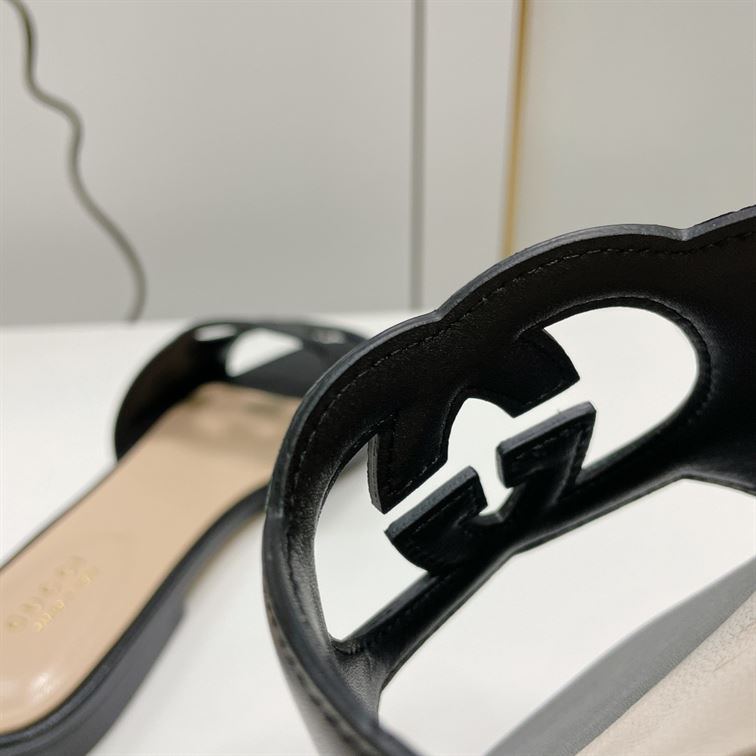 GUCCI WOMEN'S INTERLOCKING G CUT-OUT SLIDE SANDAL - GSL012