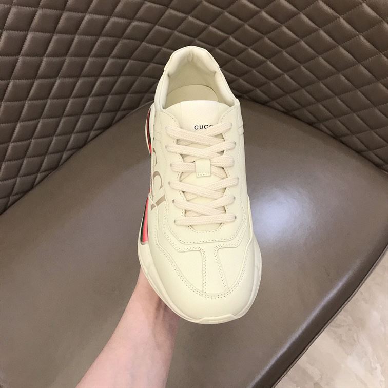 GUCCI WOMEN'S RHYTON GUCCI LOGO LEATHER SNEAKER - GCC008