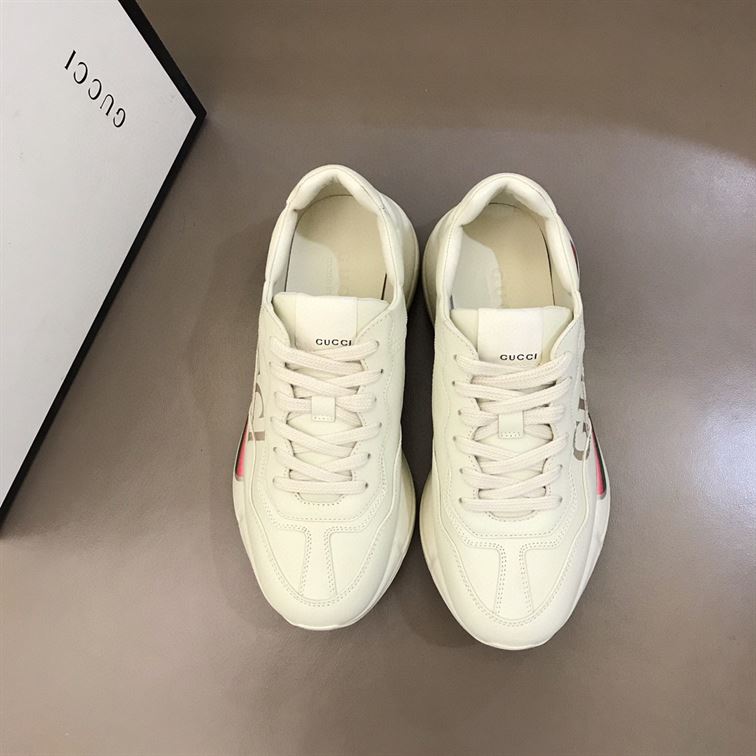 GUCCI WOMEN'S RHYTON GUCCI LOGO LEATHER SNEAKER - GCC008