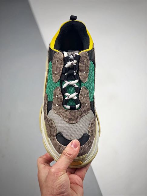 GUCCI X BALENCIAGA THE HACKER PROJECT TRIPLE S BEIGE GREEN YELLOW - GCC074