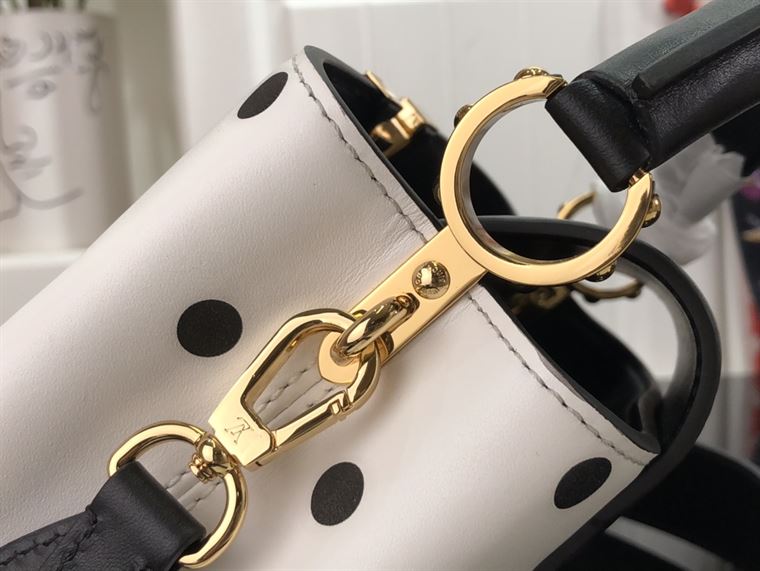 LOUIS VUITTON CAPUCINES MINI White and Black