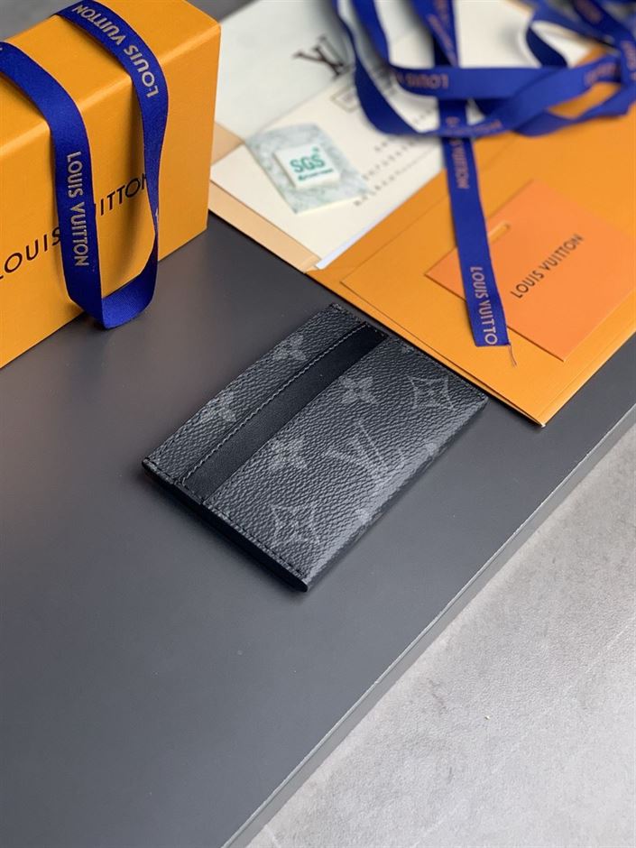 LOUIS VUITTON DOUBLE CARD HOLDER MONOGRAM ECLIPSE CANVAS