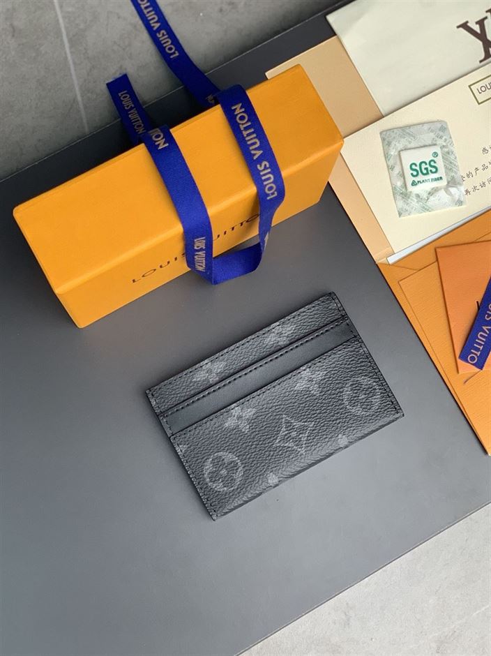 LOUIS VUITTON DOUBLE CARD HOLDER MONOGRAM ECLIPSE CANVAS