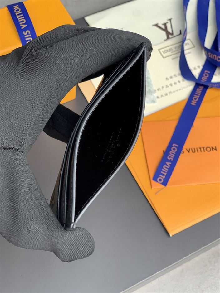 LOUIS VUITTON DOUBLE CARD HOLDER MONOGRAM SHADOW LEATHER