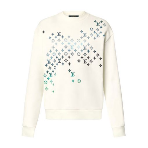 LOUIS VUITTON EMBROIDERED COTTON SWEATSHIRT MILK WHITE - LH065
