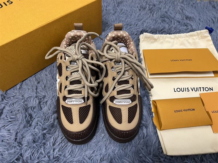 LOUIS VUITTON LV SKATE SNEAKER IN BROWN SNAKESKIN - LVS148