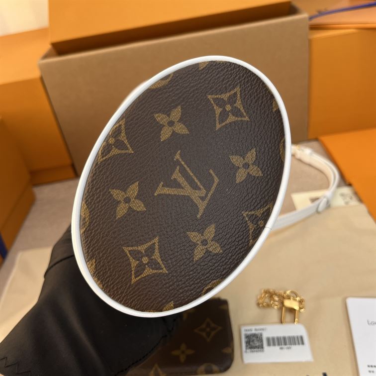 LOUIS VUITTON NANO BUCKET BROWN WHITE