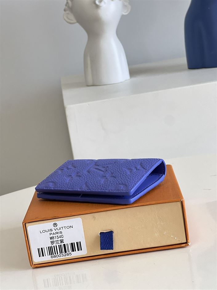 LOUIS VUITTON POCKET ORGANIZER IN BLUE MONOGRAM TAURILLON