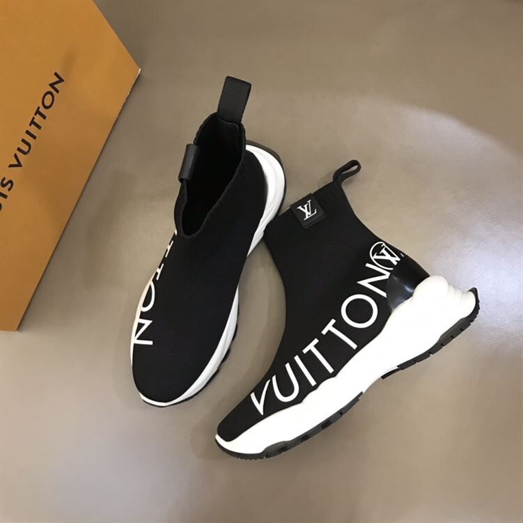 LOUIS VUITTON RUN 55 SNEAKER BOOT IN BLACK - LVS086