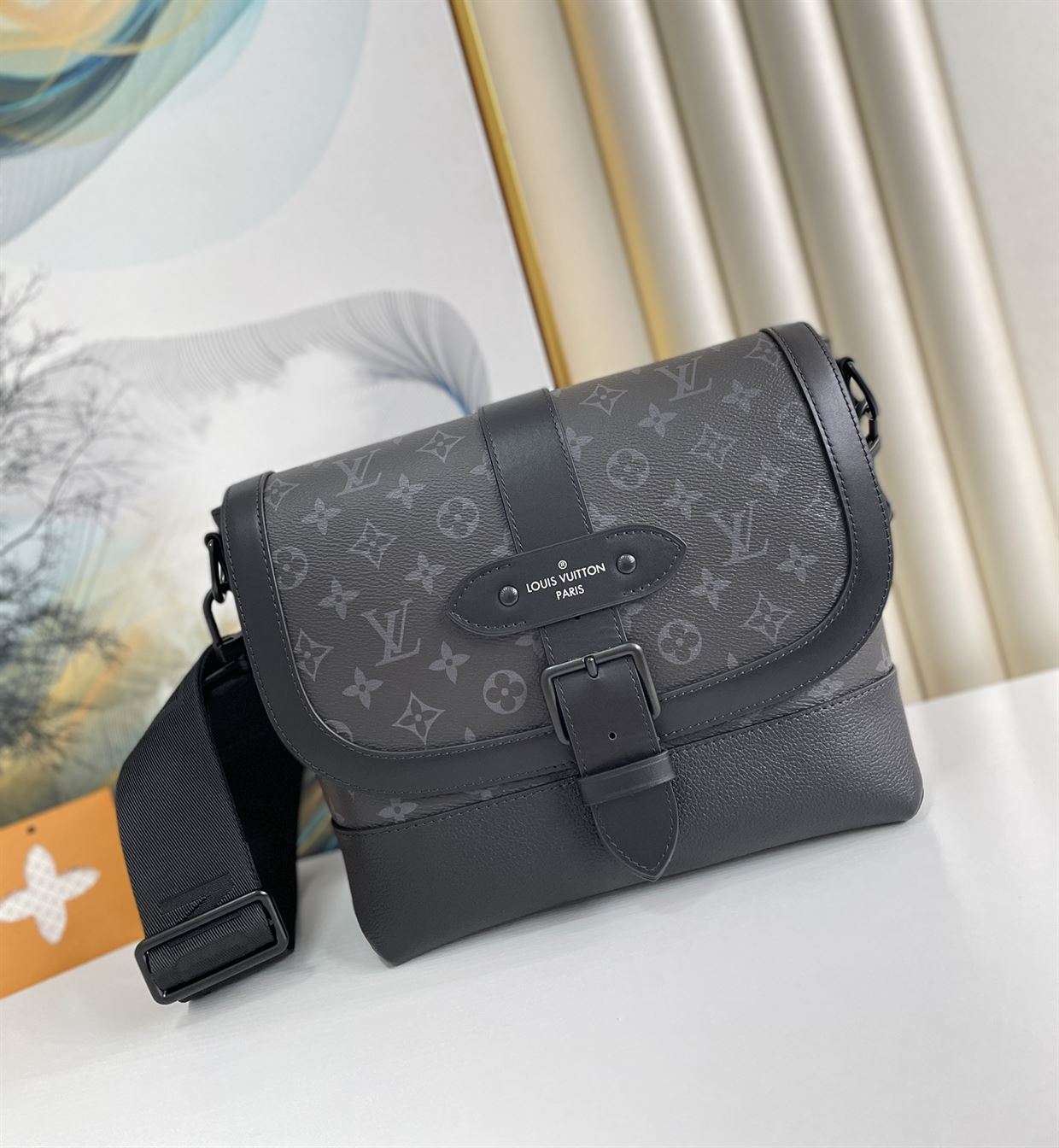 LOUIS VUITTON SAUMUR MESSENGER MONOGRAM ECLIPSE CANVAS - LVB067