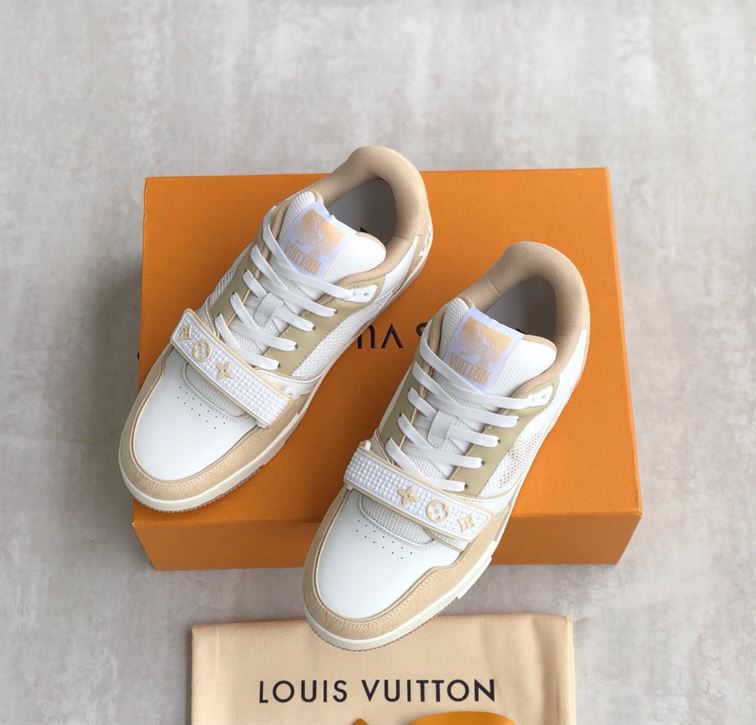LOUIS VUITTON TRAINER BEIGE WHITE - LVS014
