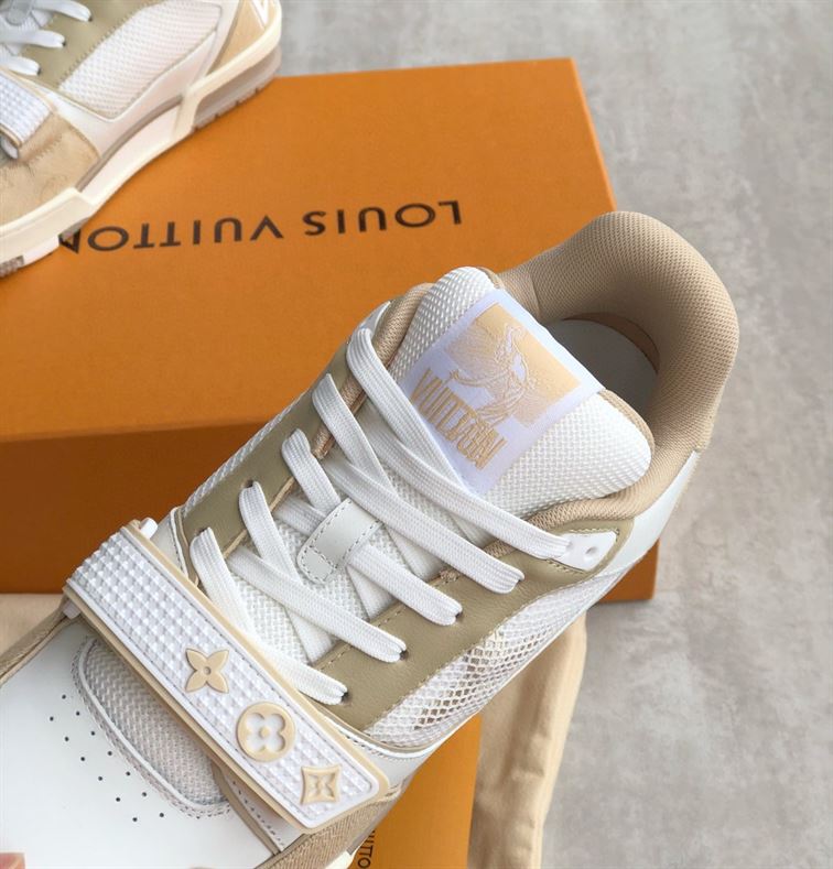 LOUIS VUITTON TRAINER BEIGE WHITE - LVS014