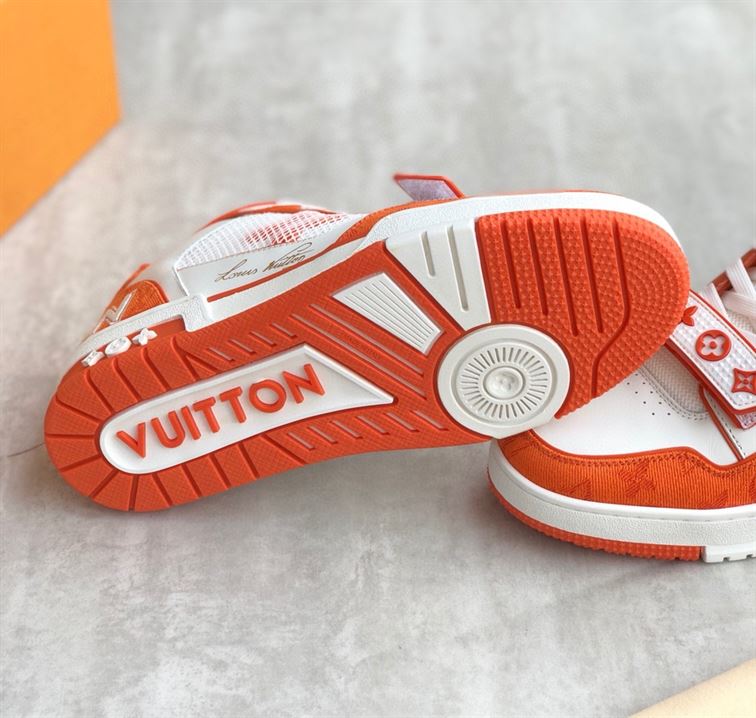 LOUIS VUITTON TRAINER MONOGRAM DENIM ORANGE - LVS012