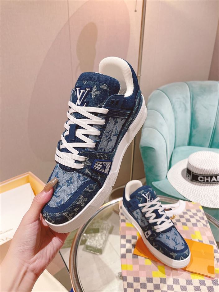 LOUIS VUITTON TRAINER SNEAKER DENIM MONOGRAM - LVS129