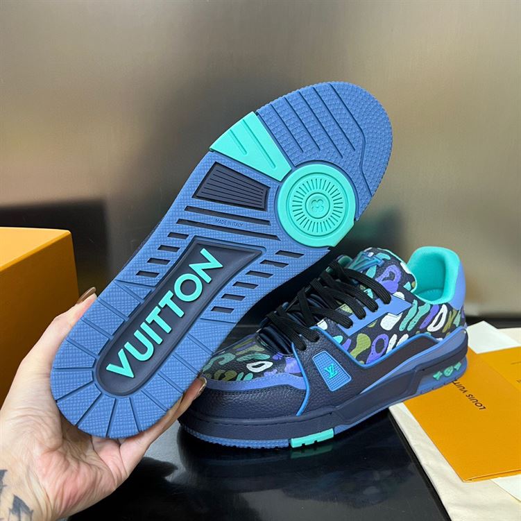 LOUIS VUITTON TRAINER SNEAKER IN MARINE - LVS144