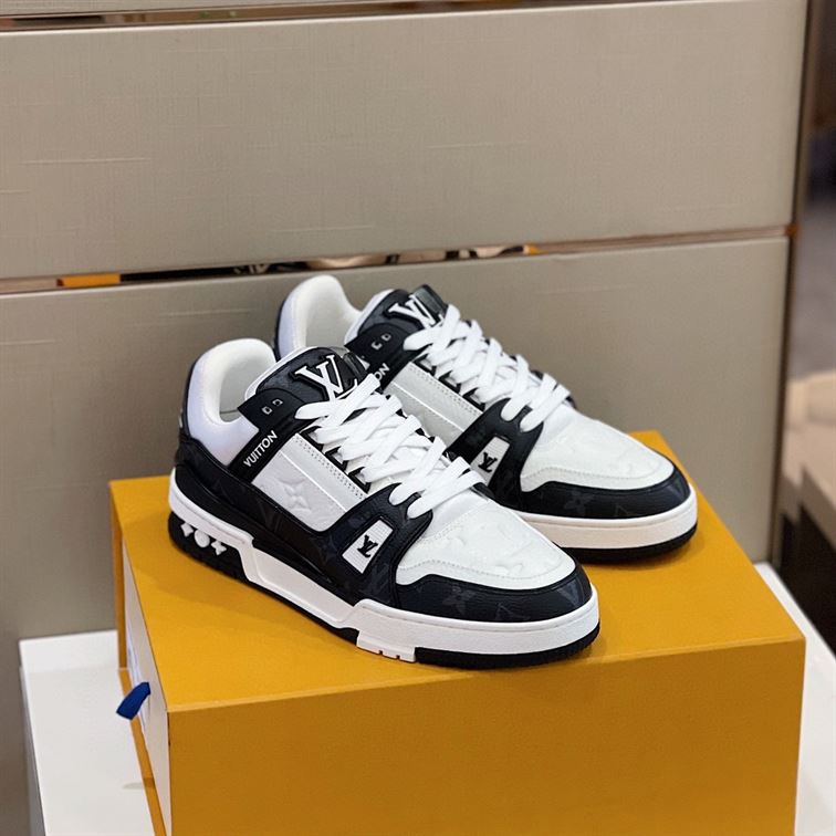 LOUIS VUITTON TRAINER WHITE BLACK WHITE - LVS018
