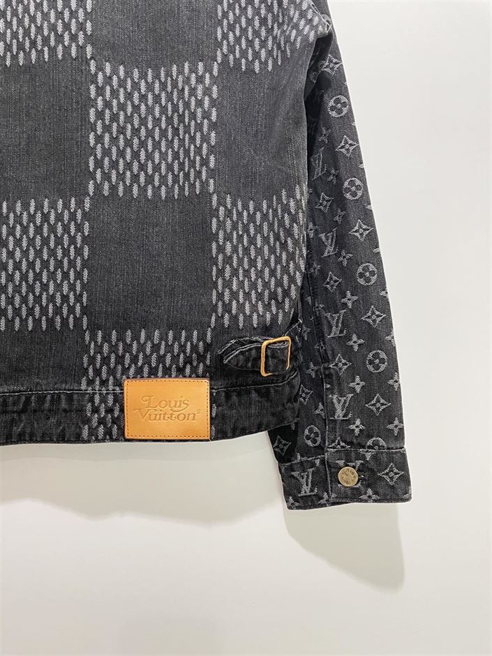 LOUIS VUITTON X NIGO GIANT DAMIER WAVES MNGM DENIM JACKET NOIR - LVC001