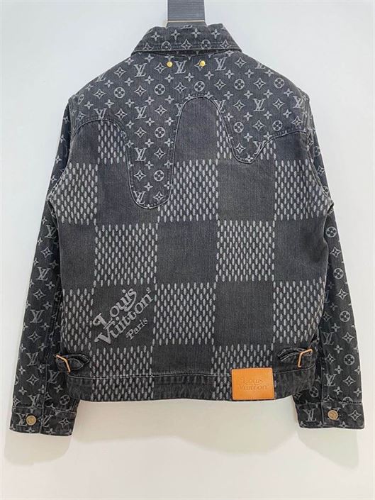 LOUIS VUITTON X NIGO GIANT DAMIER WAVES MNGM DENIM JACKET NOIR - LVC001