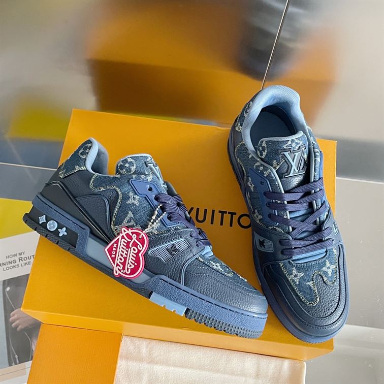 LOUIS VUITTON X NIGO TRAINER SNEAKERS IN BLUE - LVS005