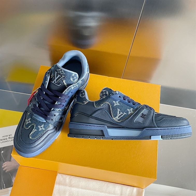 LOUIS VUITTON X NIGO TRAINER SNEAKERS IN BLUE - LVS005