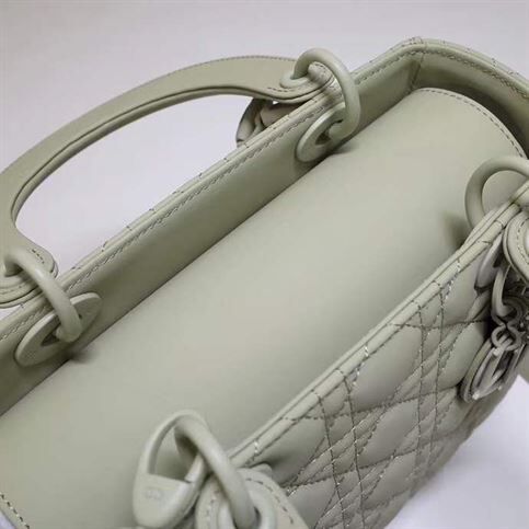 MEDIUM LADY DIOR BAG METALLIC GRAY