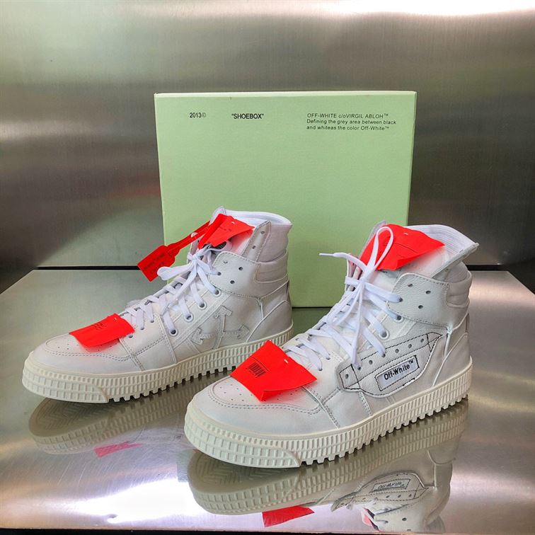 OFF-WHITE 3.0 COURT LEATHER HIGH-TOP SNEAKERS - OFW009