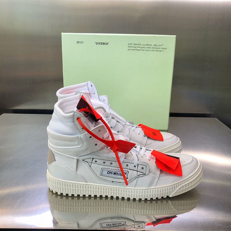 OFF-WHITE 3.0 COURT LEATHER HIGH-TOP SNEAKERS - OFW009