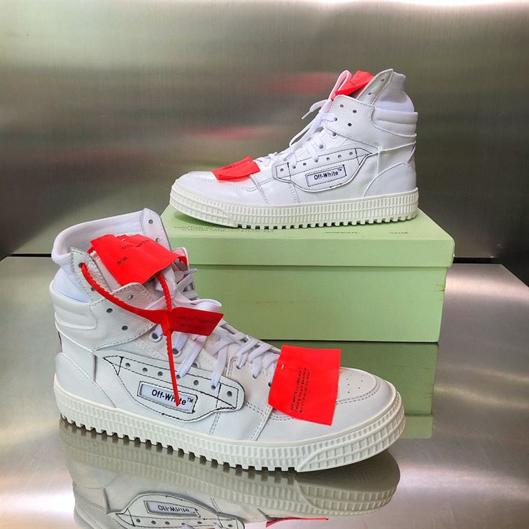 OFF-WHITE 3.0 COURT LEATHER HIGH-TOP SNEAKERS - OFW009