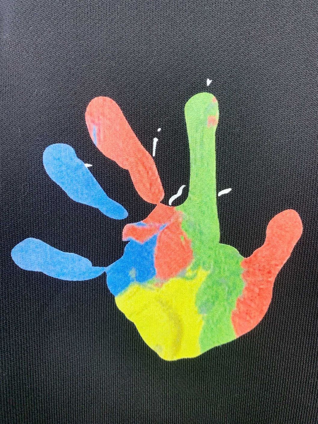 OFF-WHITE BLACK PRINTED HOODIE - OS015