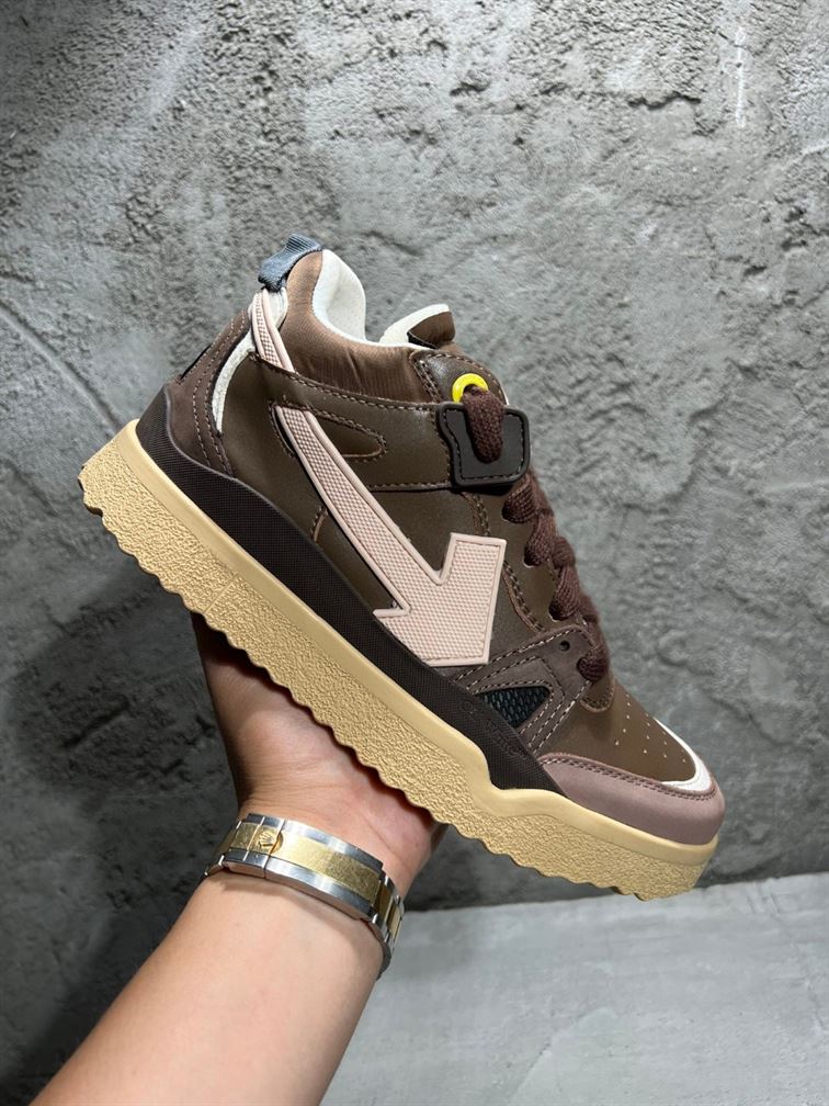 OFF-WHITE SPONGE MID-TOP SNEAKERS BROWN BEIGE - OFW041
