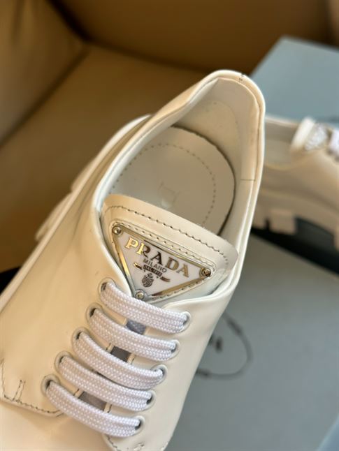 PRADA MONOLITH BRUSHED LEATHER LACE-UP SHOES - PRS061